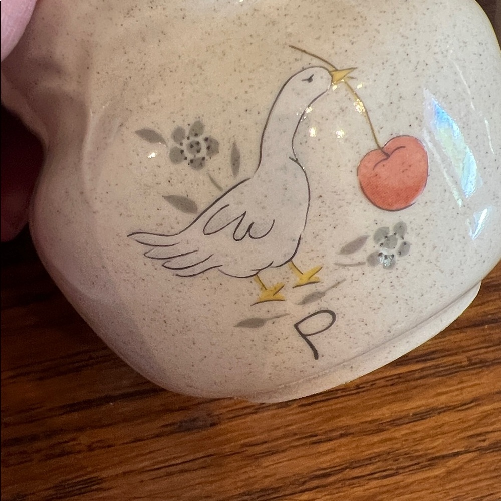 Geese Goose Salt Pepper shakers Cottagecore 90s Tomato Strawberry Green